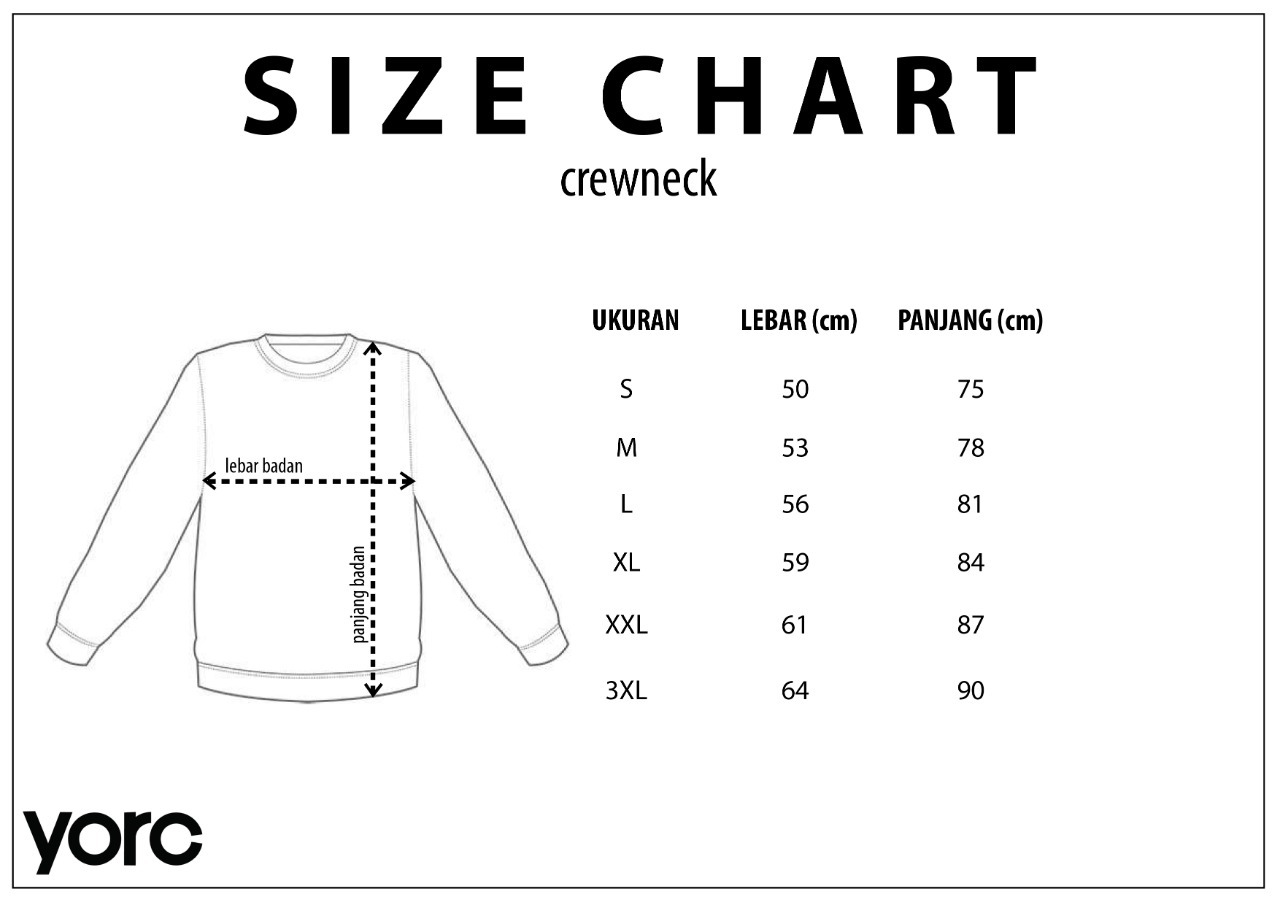 Yorc Size Chart